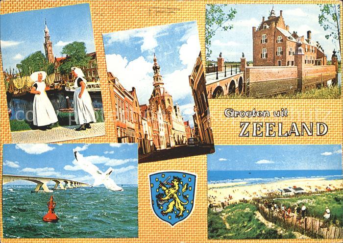 Zeeland Niederlande Tracht Bruecke Strand