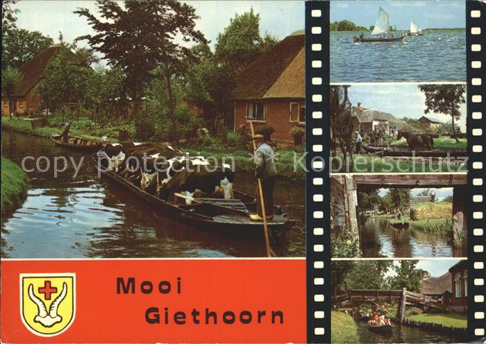 Giethoorn Boot mit Kuehen Bruecke