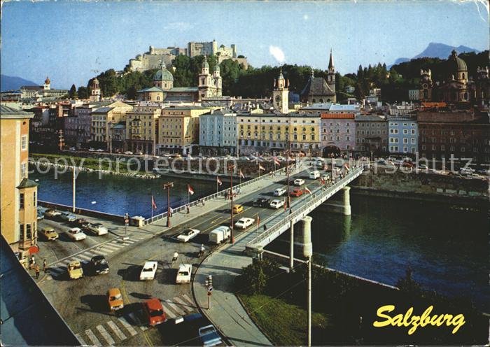 Salzburg Oesterreich Staatsbruecke Festung Salzach