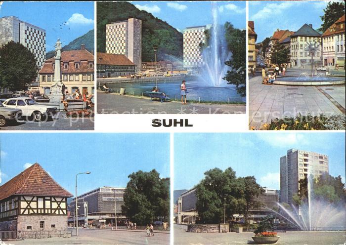 Suhl Thueringer Wald Waffenschmiedbrunnnen Herrenteich Waffenmuseum Steinweg