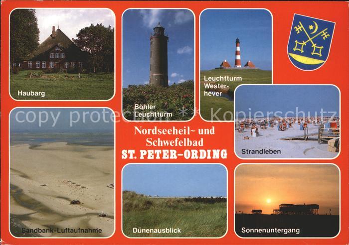 St Peter-Ording Haubarg Boehler-Leuchtturm Westerhever-Leuchtturm Strand