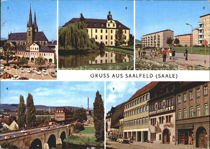 Saalfeld Saale Markt Schloss im Kulturpark Gorndorf Bruecke des Friedens Blanken