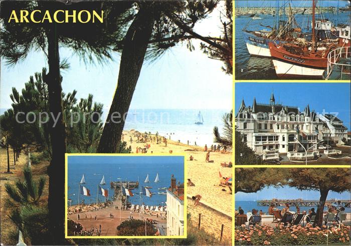 Arcachon Gironde Hafen Seebruecke Strand