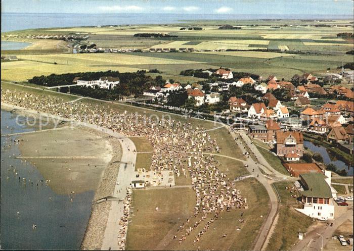 Buesum Nordseebad Fliegeraufnahme mit Strand