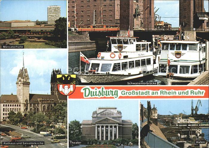 Duisburg Ruhr Schwanentorbruecke Mercatorhalle Hafen Theater