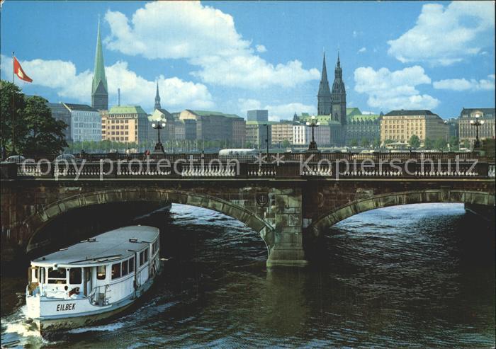 HAMBURG  CITY Lombardsbruecke mit Innenstadt