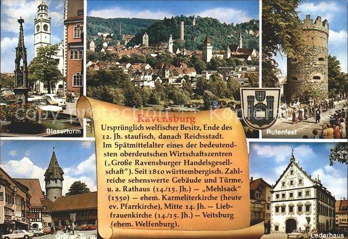 Ravensburg Wuerttemberg Blaserturm Rurtenfest Gruener Turm Lederhaus