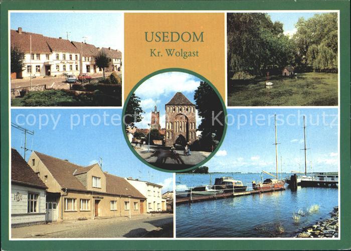 Usedom Mecklenburg-Vorpommern Marktplatz Park Klubhaus Anklamer Tor Hafen