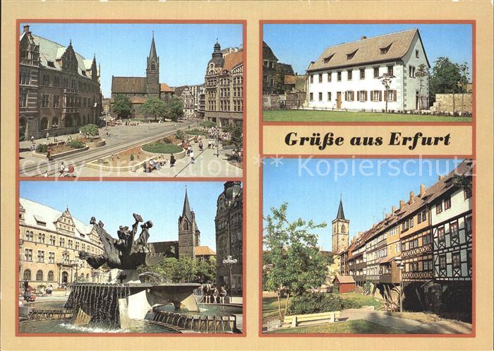 ERFURT  CITY Angerbrunnen Georgenburse Kraemerbruecke