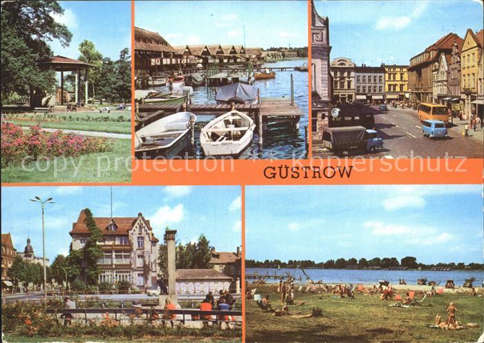 Guestrow Mecklenburg Vorpommern Rosengarten Bootshaeuser am Inselsee Markt Johan