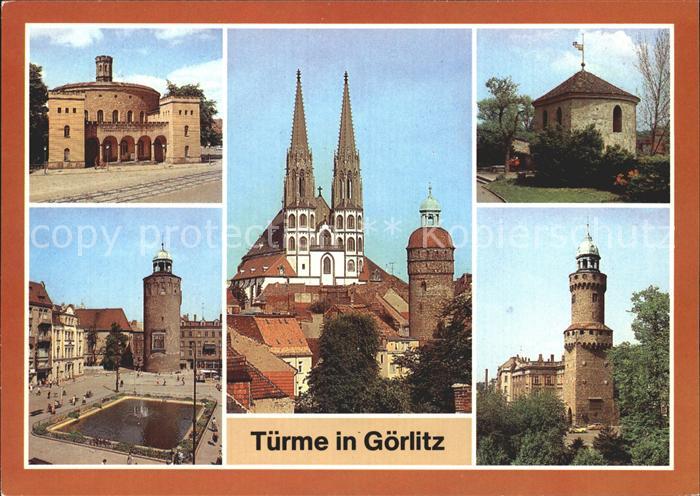 Goerlitz Sachsen Tuerme Kaisertrutz Marienplatz Peterskirche Wehrturm Ochsenbast
