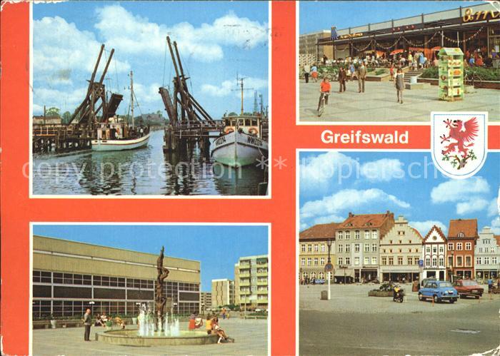 Greifswald Mecklenburg Vorpommern Wiecker Klappbruecke Kaufhalle Sporthalle