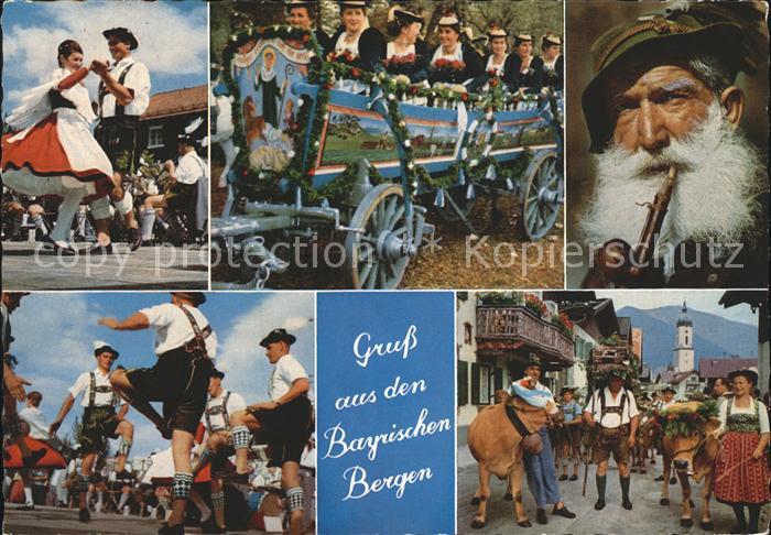 Bernhaupten Trachtenpaar Toelzer Truhenwagen Bergbauer Schuhplattler Almabtrieb