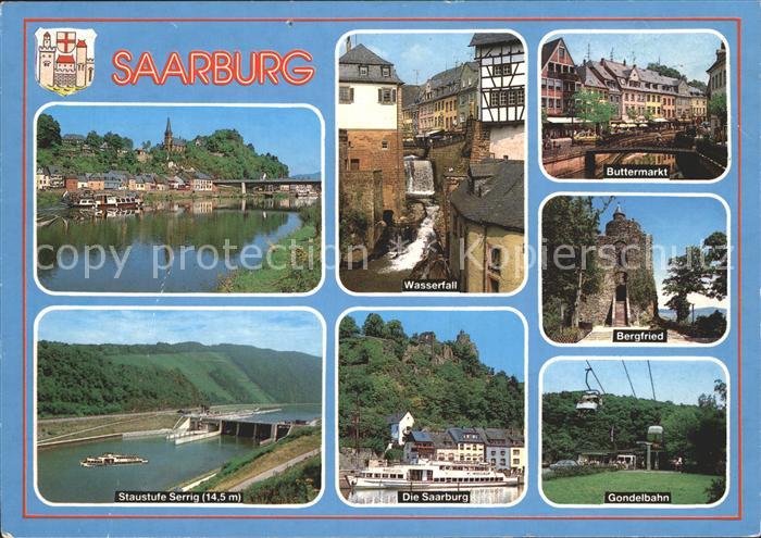 Saarburg Saar Wasserfall Buttermarkt Bergfried Gondelbahn Saarburg Staustufe