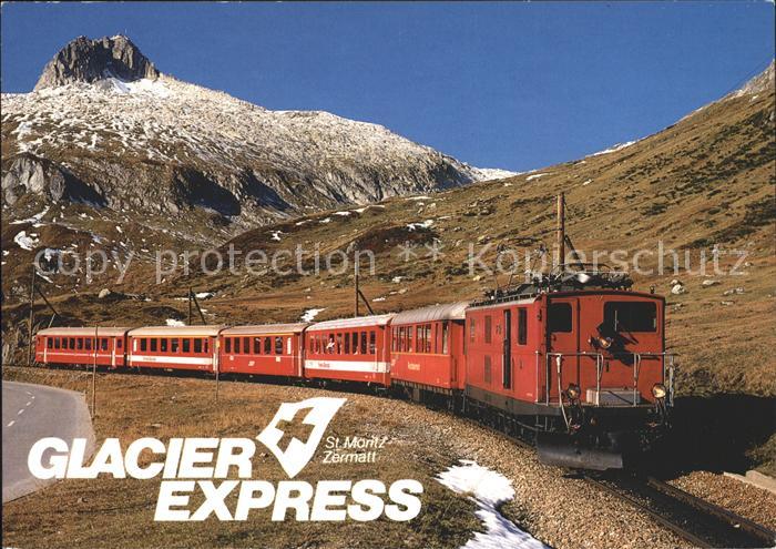 Eisenbahn Schnellzug Glacier-Express Lokomotive HGe 4/4 31 Oberalppasshoehe
