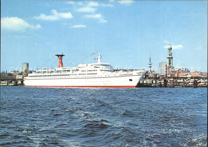 Faehre Ferry Bac Traghetto-- TS Hamburg Hafen Michaeliskirche Fernsehturm