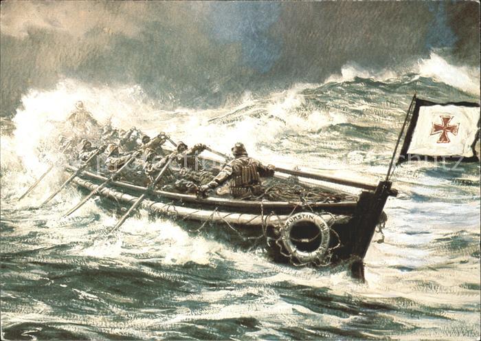 Boote Ruderrettungsboot Fuerstin Bismarck Kuenstlerkarte Claus Bergen