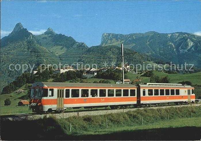Eisenbahn Gruyeres Dent de Broc Chamois et Bourgoz