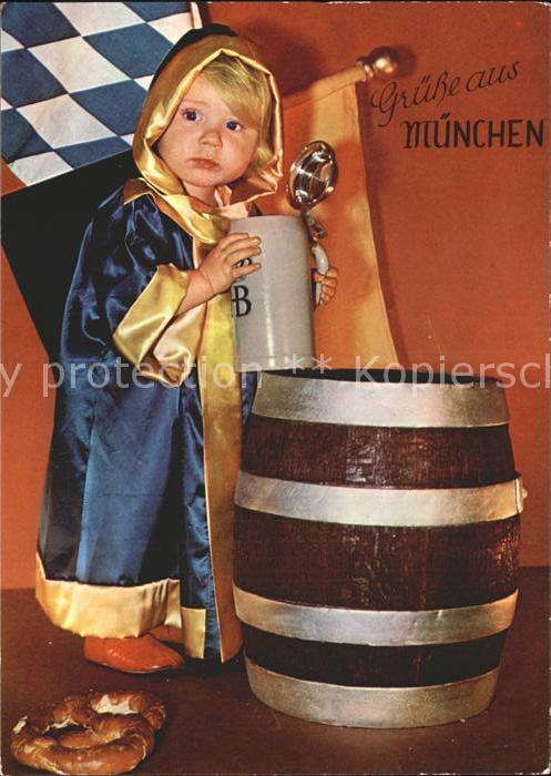 Muenchner Kindl Muenchen Bierfass Bierkrug Brezel