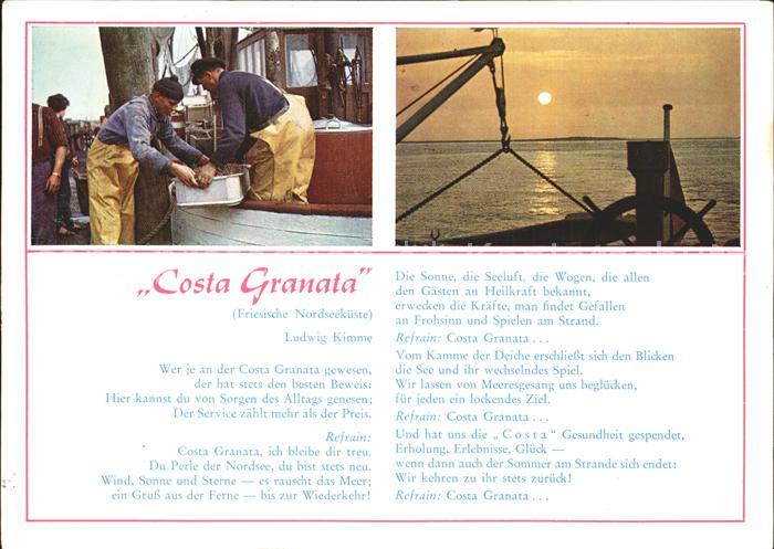 Liederkarte Costa Granata Fischer Nordseekueste