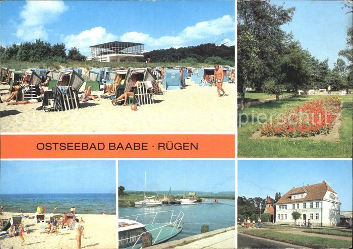 Baabe Ostseebad Ruegen HO-Gaststaette Inselparadies Strand Anlegestelle Baaber B