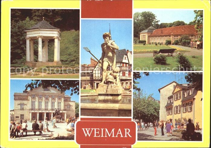 Weimar Thueringen Schlosspark Tiefurt Musentempel Neptunbrunnen Markt Schloss