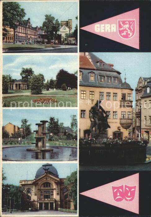 Gera Puschkinplatz Park Dahliengarten Theater Erker Stadtapotheke