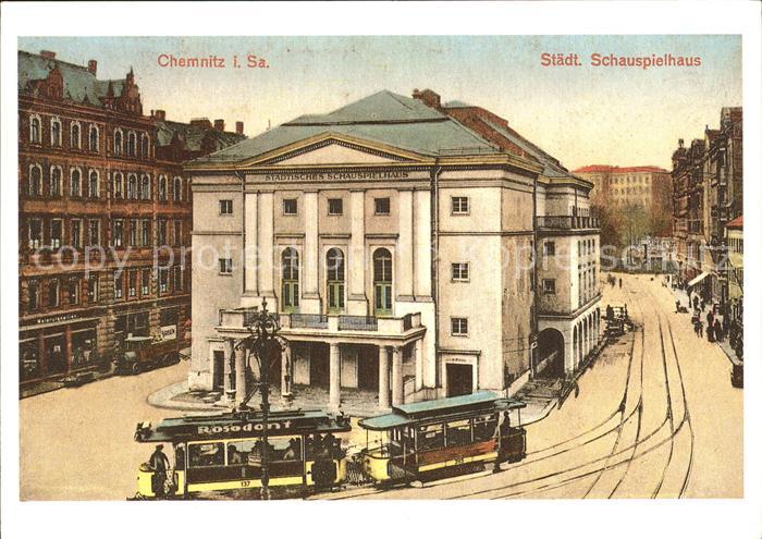 Chemnitz Staedt Schauspielhaus Strassenbahn