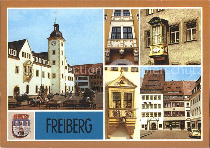 Freiberg Sachsen Obermarkt Meissner Gasse Barock Erker Rathaus
