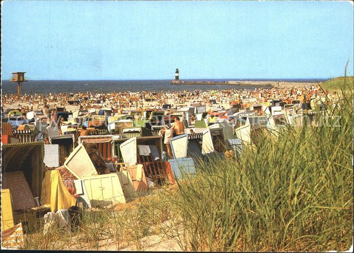 Rostock-Warnemuende Strandpartie Leuchtturm