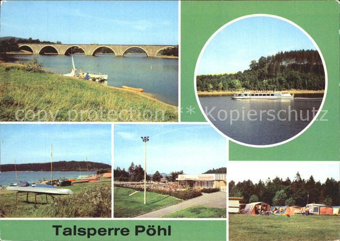 Poehl Vogtland Autobahnbruecke Attensalz Fahrgastschiff Poehl Bootsanlegestelle