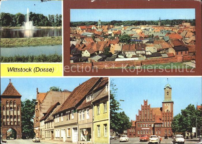 Wittstock Fontaene Teilansicht Groepertor Rathaus