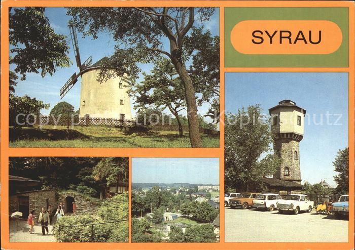 Syrau Vogtland Windmuehle Drachenhoehle Ausgang Teilansicht Wasserturm