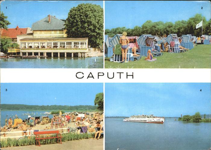 Caputh Gaststaette Am Faehrhaus Liegewiese Strandbad Schwielow See MS Sanssouci