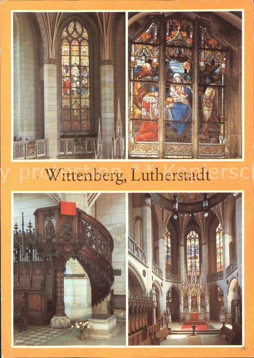 Wittenberg Lutherstadt Schlosskirche Kirchenfenster Kanzel Altar