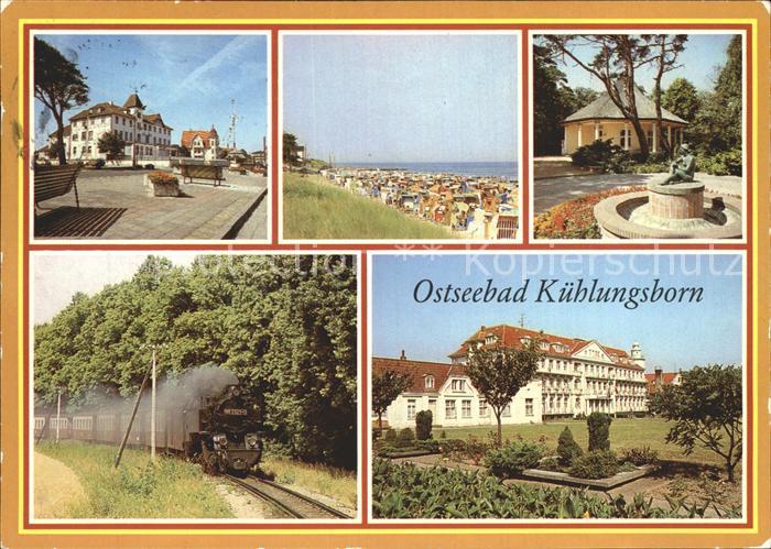 Kuehlungsborn Ostseebad FDGB Erholungsheime Strand Pavillon Schmalspurbahn