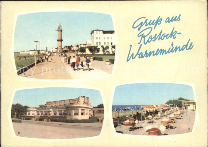 Warnemuende Ostseebad Strand Promenade Leuchtturm HOG Kurhaus Seeterrasse