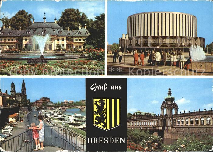 DRESDEN Elbe Schloss Pillnitz Bergpalais Filmtheater Prager Str Bruehlsche Terra