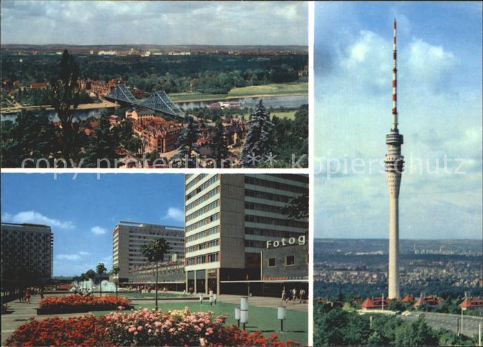 DRESDEN Elbe Panorama Prager Str Fernsehturm