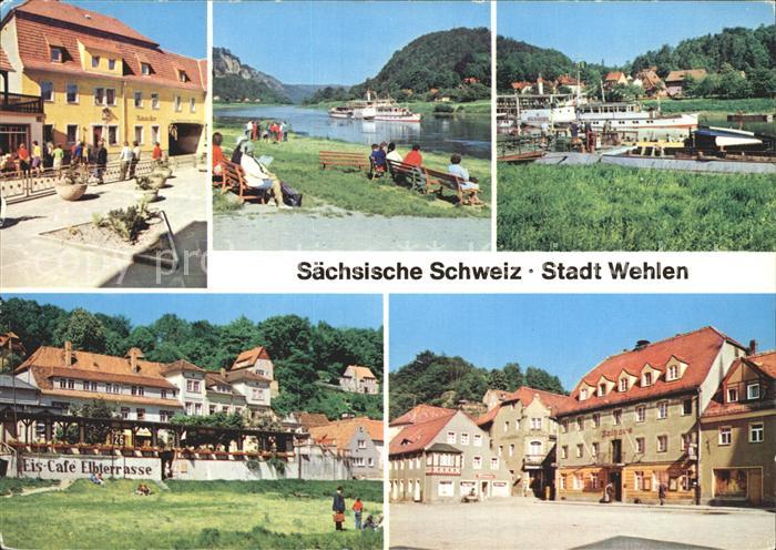 Wehlen Sachsen Karl Marx Platz Liegewiese Faehre Anlegestelle Eiscafe Elbterrass