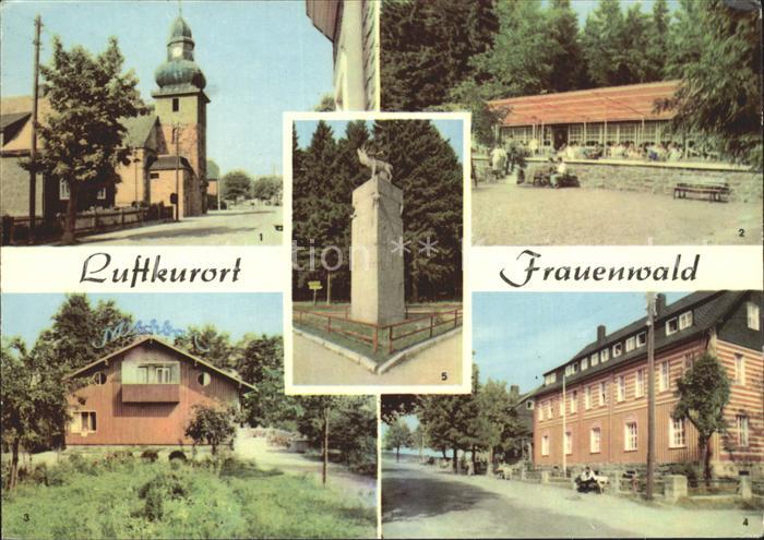 Frauenwald Thueringen Kirche Waldcafe Lenkgrund Milchbar FDGB Heim Monument am R