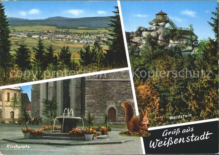Weissenstadt Panorama Waldstein Kirchplatz Brunnen