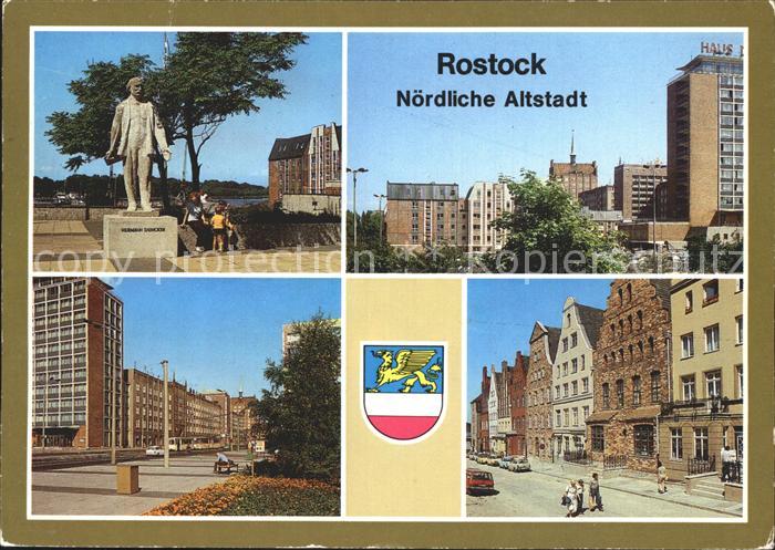 ROSTOCK  CITY Hermann Duncker Platz Fischerbastion Lange Str Wokrenterstr