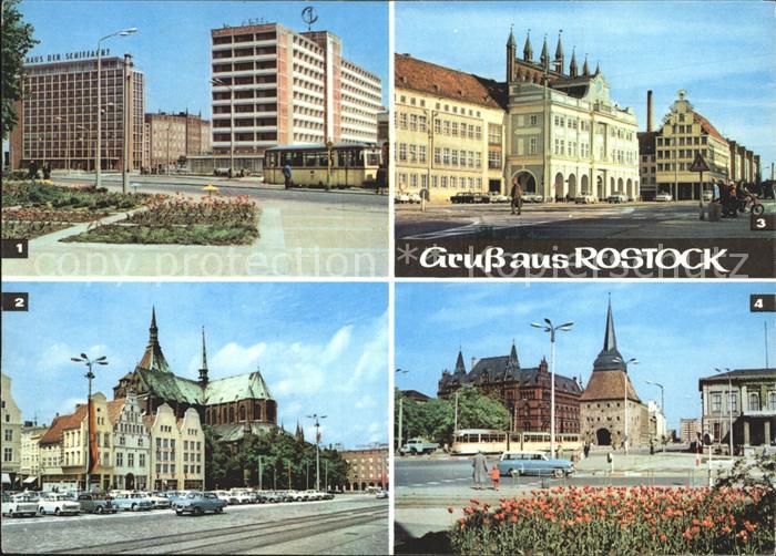 ROSTOCK  CITY Interhotel Warnow Haus der Schiffahrt Thaelmann PLatz Marienkirche