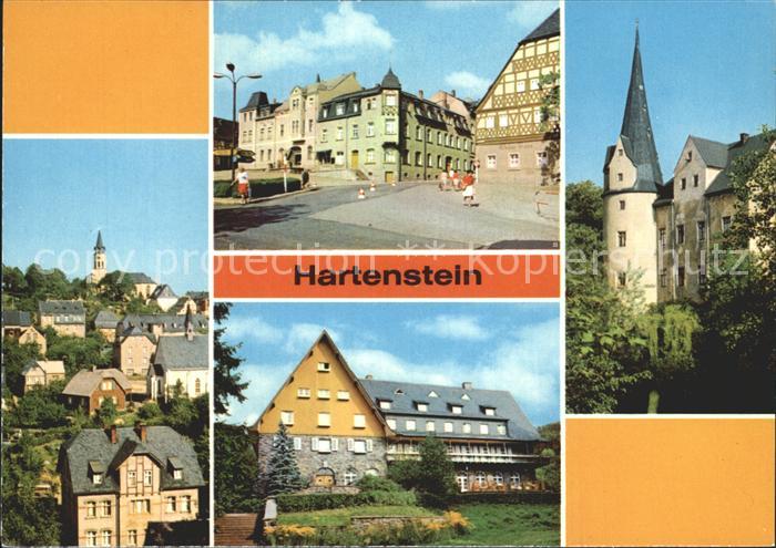 Hartenstein Zwickau Teilansicht Thaelmann Platz FDGB Erholungsheim Aktionseinhei