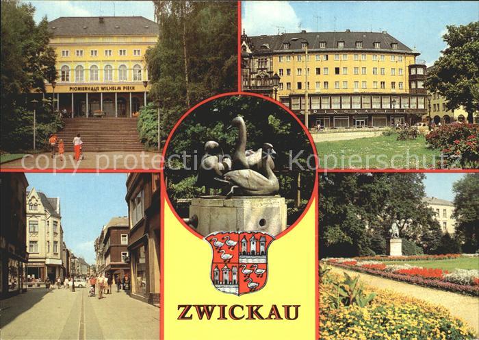 Zwickau Sachsen Pionierhaus Wilhelm Pieck Ringkaffee Schwanenbrunnen Plauensche