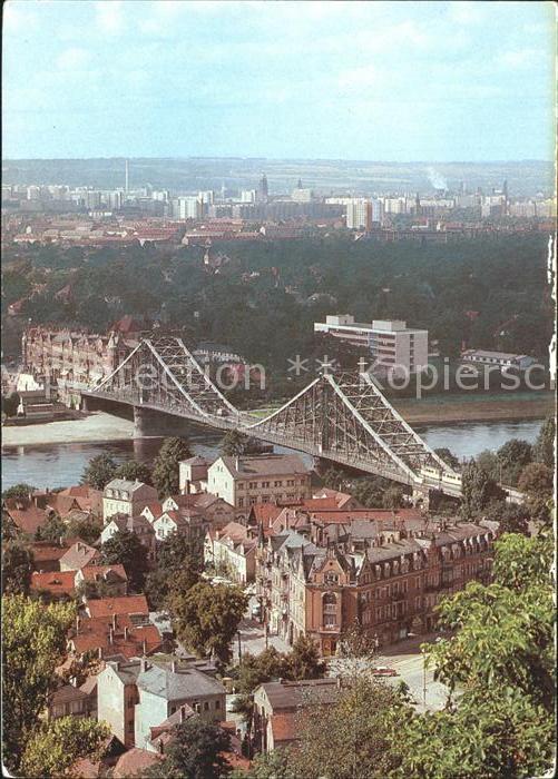 DRESDEN Elbe Blick zum Blauen Wunder