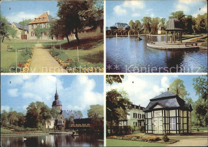 Bad Lauchstaedt Goethehaus Kolonnaden Teich Kirche Goethepavillon