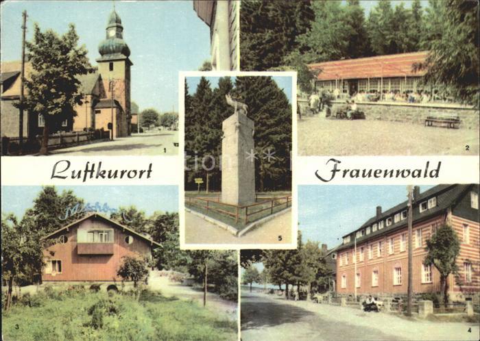 Frauenwald Thueringen Kirche Waldcafe Lenkgrund Milchbar FDGB Heim Monument am R