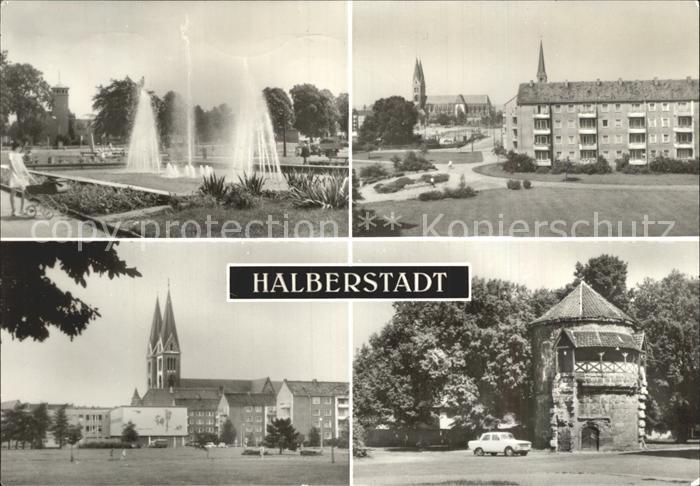 Halberstadt Springbrunnen am Breiten Weg Lindenweg Dom Wassertor